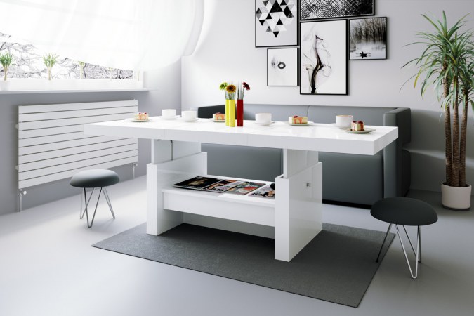 AVERSA coffee table (high gloss/wood-like decor)